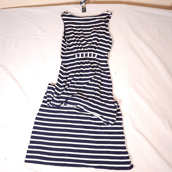 Boden Striped Maxi Dress Womens 10L Blue White Tank Sleeveless Gathers Beach - Picture 12 of 15